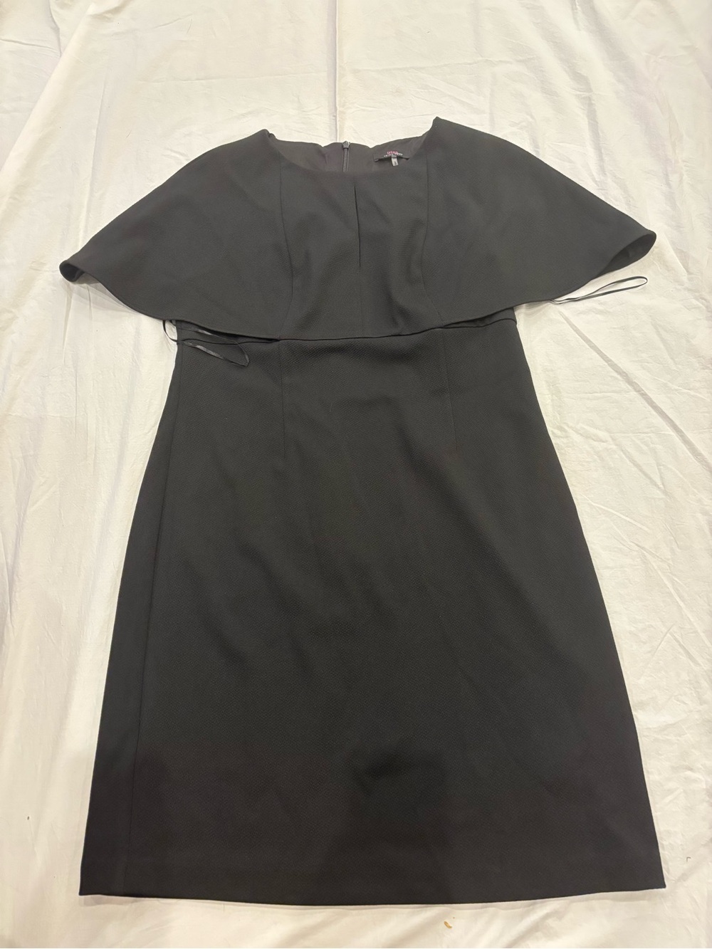 Trina Turk Black Cape-Overlay Midi Dress